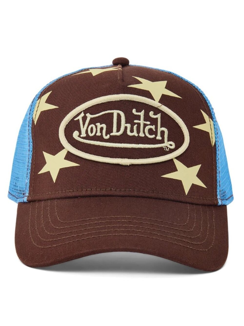BNWT AUTHENTIC UNISEX VON DUTCH BURGUNDY AND BLUE AMERICANA TRUCKER HAT OSFM